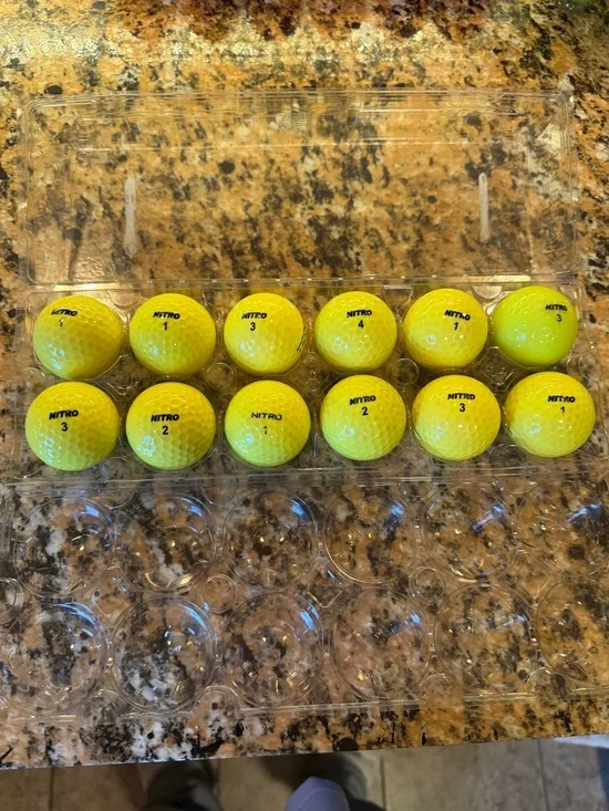 High-Visibility Yellow Golf Balls — Pack of 12 - Picture 1 of 1